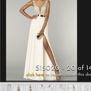 Elegant Alyce Paris White and Gold Bridal Gown